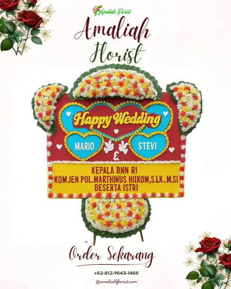 Papan Bunga Pernikahan Krobokan
